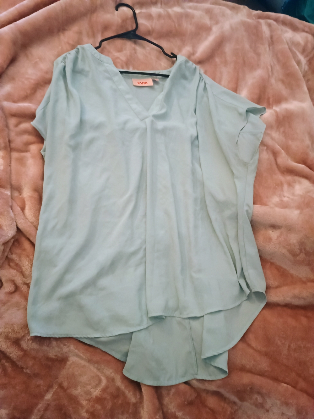 EVRI Light Blue V-Neck Women’s Blouse